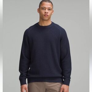 Lululemon Men's Textured Knit Crewneck Sweater in Heathered navy